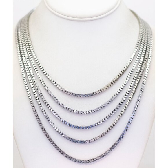 18 inch, Vintage Multi Chains Elegant Multistrand Necklace by Cookie Lee - J31 - Picture 2 of 3